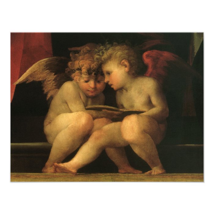 Two Cherubs Reading by Rosso Fiorentino Announcements