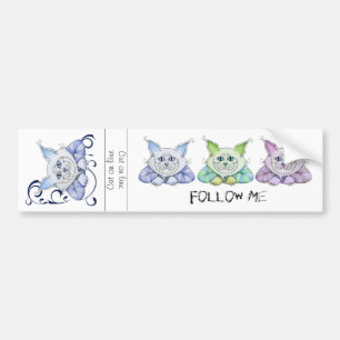 TWO Cheshire Cat Bumper Stickers