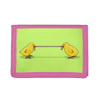 Two Chicks and a Worm Trifold Wallet