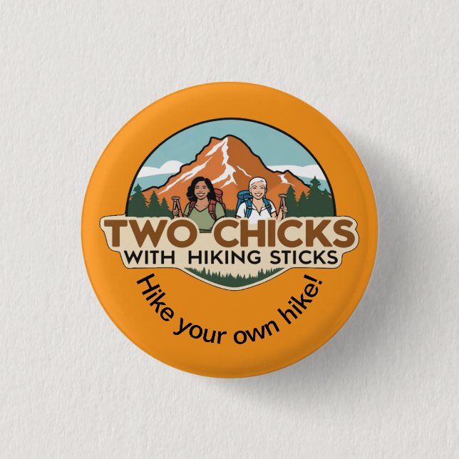 Two Chicks Button (Orange) (Front)