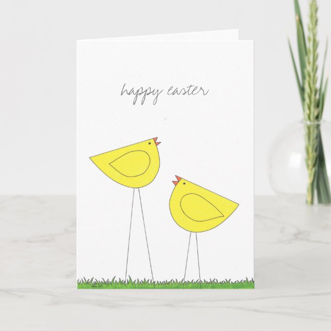 Two Chicks Easter Folding Card (Front)