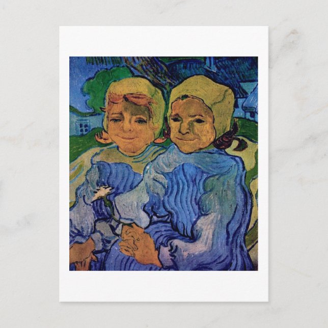 Two Children, Van Gogh Fine Art Postcard (Front)