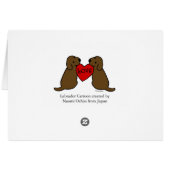 Two Chocolate Labradors with Love Cartoon Tartan (Back Horizontal)