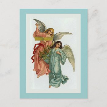 "two Christmas Angels" Postcard by PrimeVintage at Zazzle