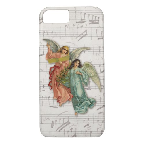 Two Christmas Angels _ Victorian Scrap Religious iPhone 87 Case
