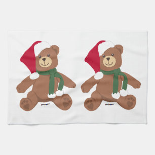 Two Christmas Teddy Bears Towel