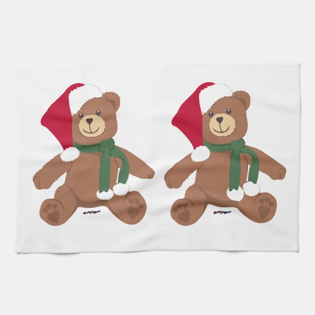 Two Christmas Teddy Bears Towel (Horizontal)