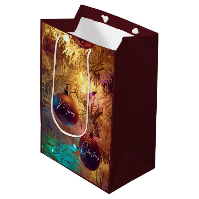 Two Christmas Tree Ornaments Gift Bag (Front Angled)