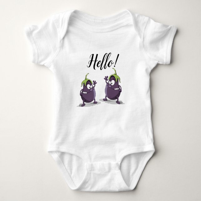 Two Clipart Eggplants Baby T-Shirt Bodysuit (Front)