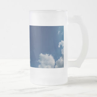Two clouds frosted glass beer mug
