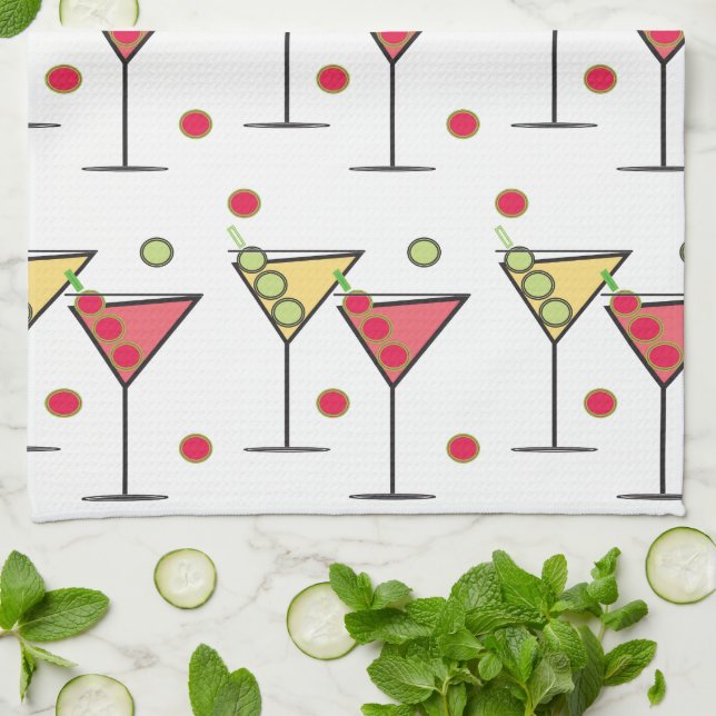 Two Cocktails - Kitchen/bar towel (Folded)