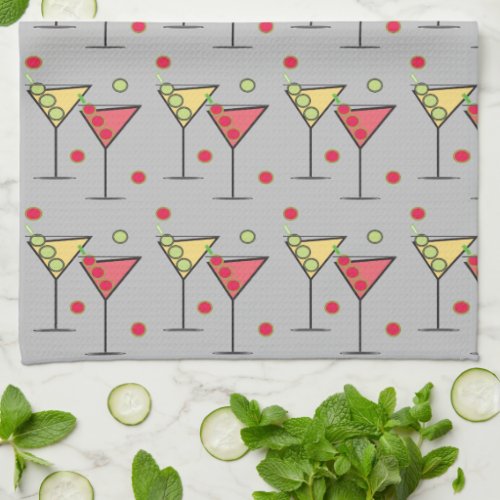 Two Cocktails on gray _ Kitchenbar towel