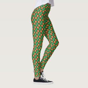 Two Color 4 Leaf Clover Pattern on GREEN Leggings