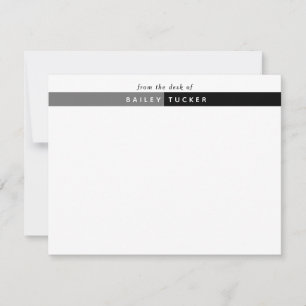 Two Color Band Custom Personal or Professional Note Card