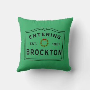 Two Color, Brockton, MA Holiday Wreath Throw Pillow