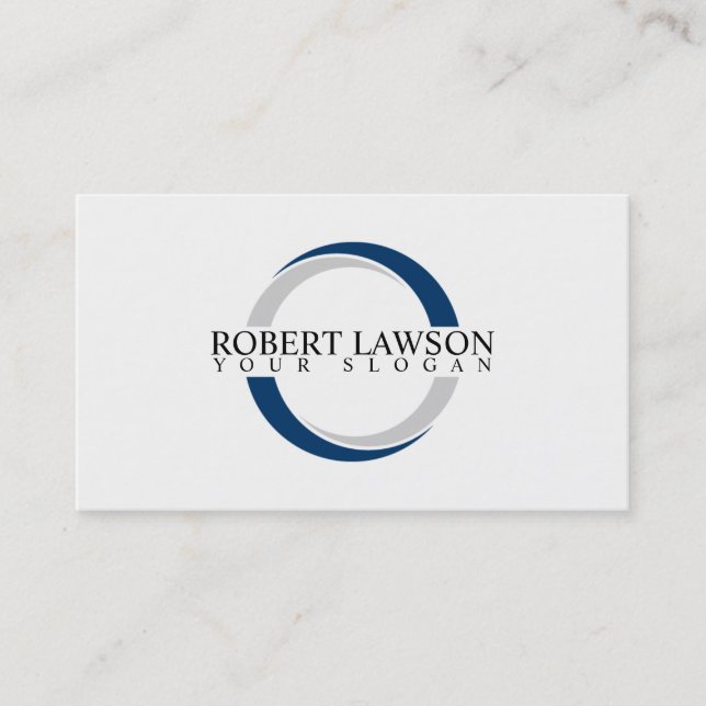 Two color circle logo with your text inside business card (Front)