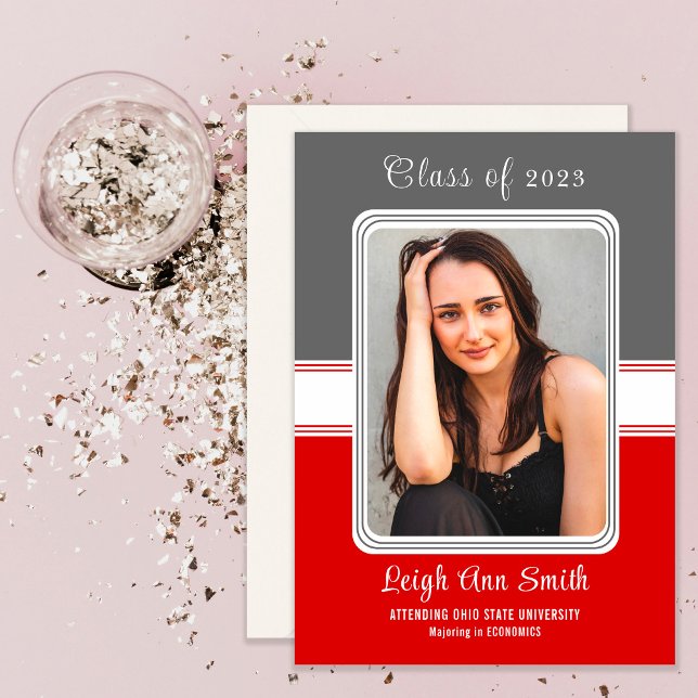 TWO COLOR CUSTOM PHOTO Graduation Announcement (Creator Uploaded)