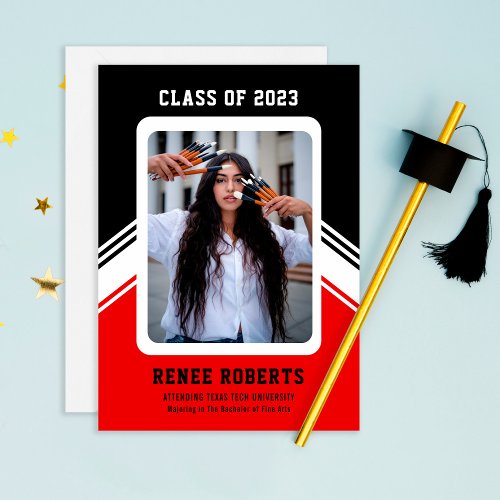 TWO COLOR CUSTOM PHOTO Graduation Announcement