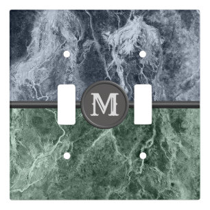 Two color marble monogram - Pick your colors Light Switch Cover
