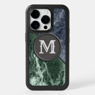 Two color marble monogram - Pick your colors OtterBox iPhone 14 Pro Case