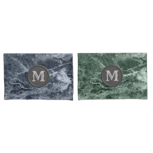 Two color marble monogram - Pick your colors Pillow Case