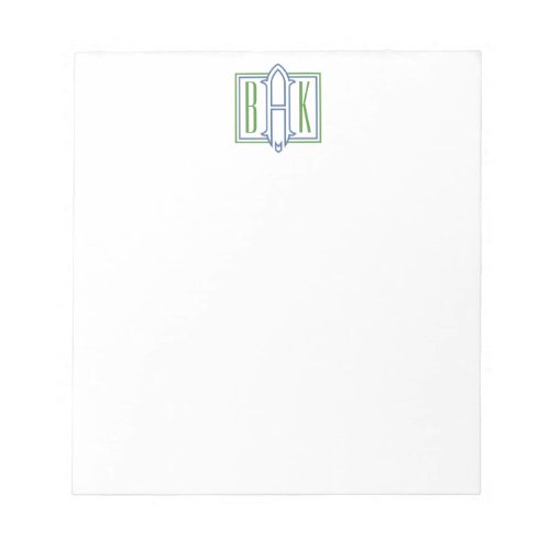 Two Color Square Monogram Personalized Notepad