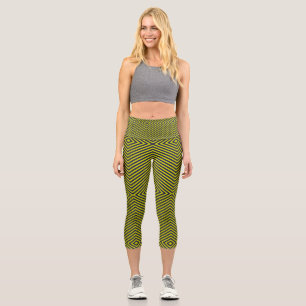 Two Color Striped Capri Leggings