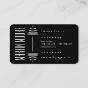 Two colored side black and white fitness business card