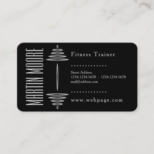Two colored side black and white fitness business card