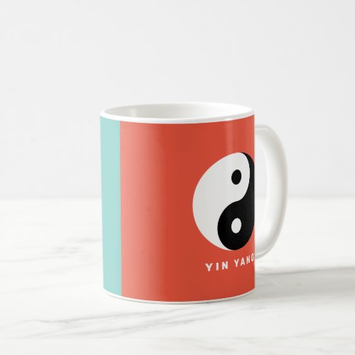 Two colored Yin Yang symbol custom coffee mug