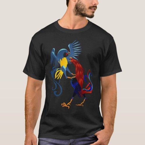 Two Colorful Fighting Roosters Shirt