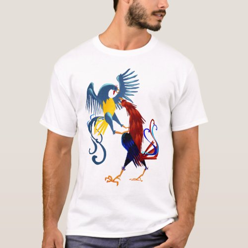 Two Colorful Fighting Roosters Shirt