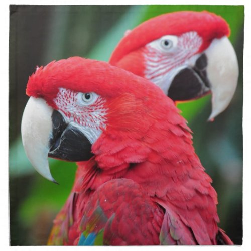 Two colorful macaw parrots napkin