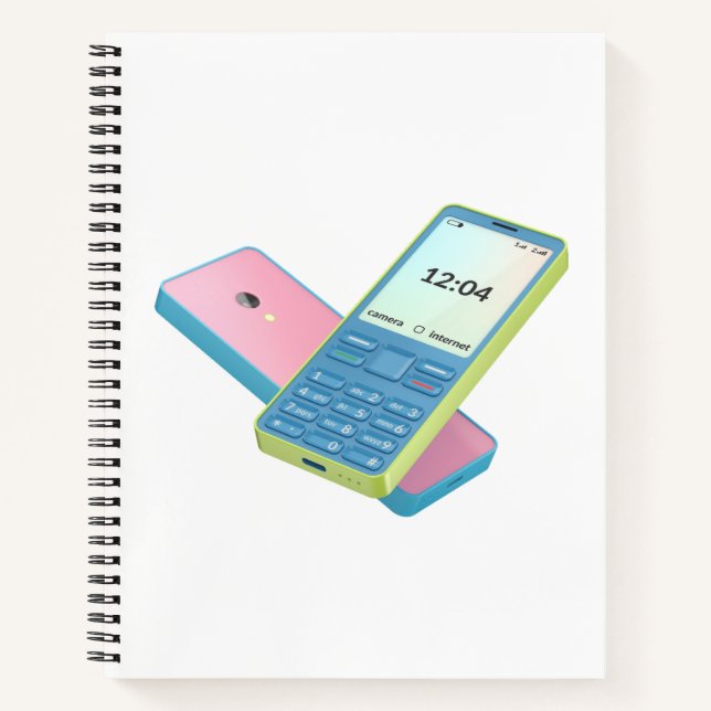 Two colorful mobile phones notebook (Front)