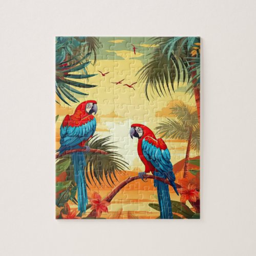 Two Colorful Parrots Jigsaw Puzzle