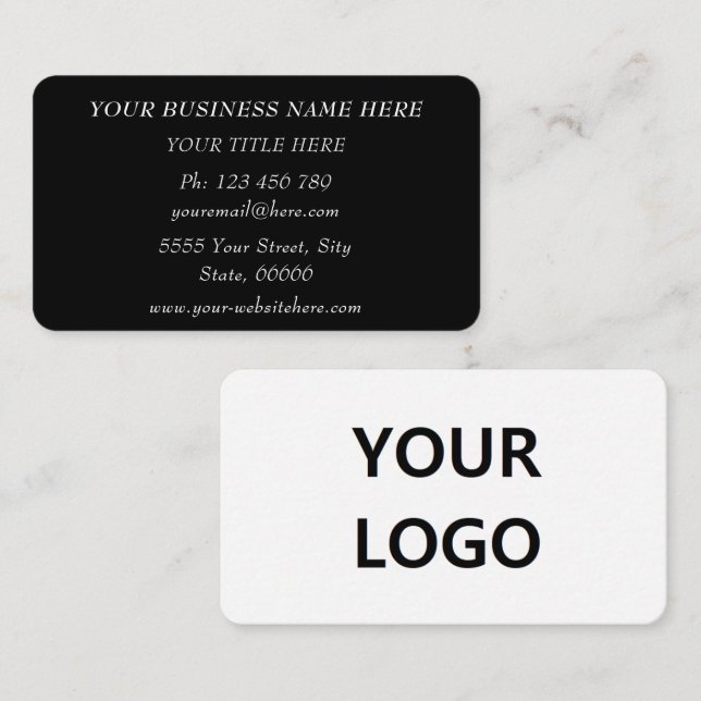 Two Colors Business Cards with Logo Personalized (Front/Back)