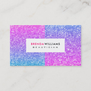 Two colors faux glitter geometric design business card