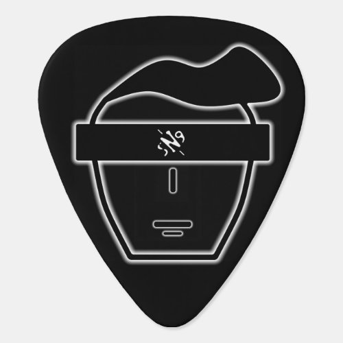 Two_coloured portrait of an anonymous face guitar  guitar pick