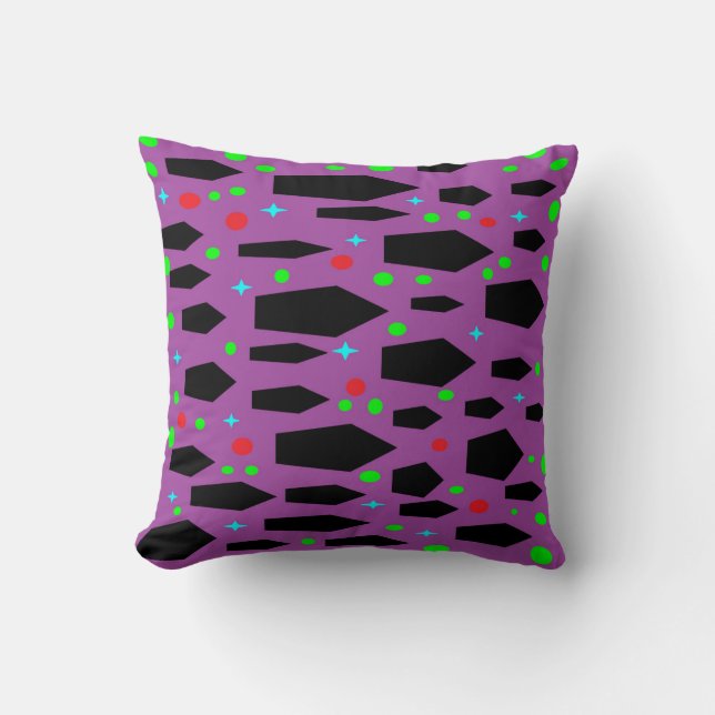 Two colours each side purple and red throw pillow (Front)