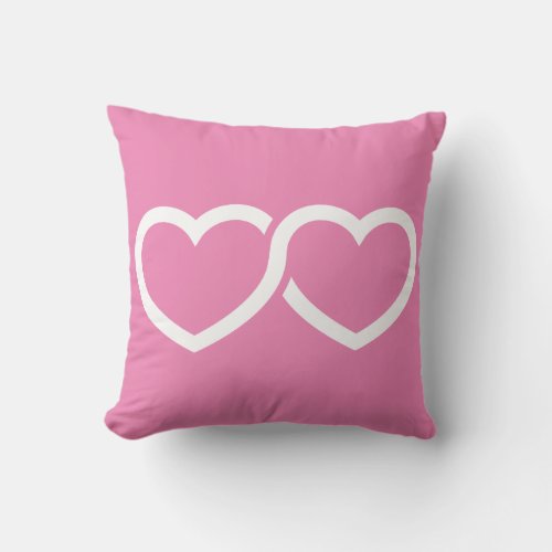 two connected hearts making an infinity sign great throw pillow