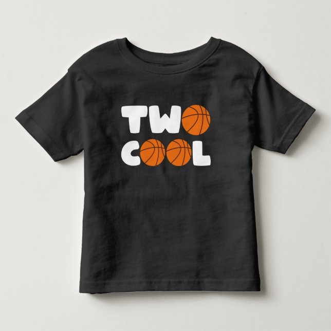 Two Cool 2nd Birthday Basketball Theme 2 Year Old Toddler T-shirt (Front)
