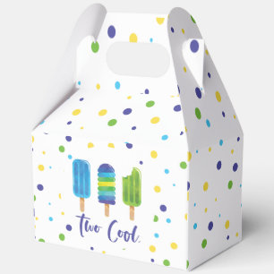Two Cool 2nd Birthday blue green Favor Boxes