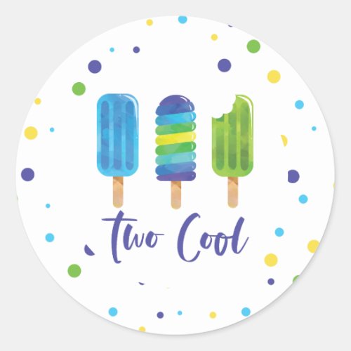 Two Cool 2nd Birthday Classic Round Sticker