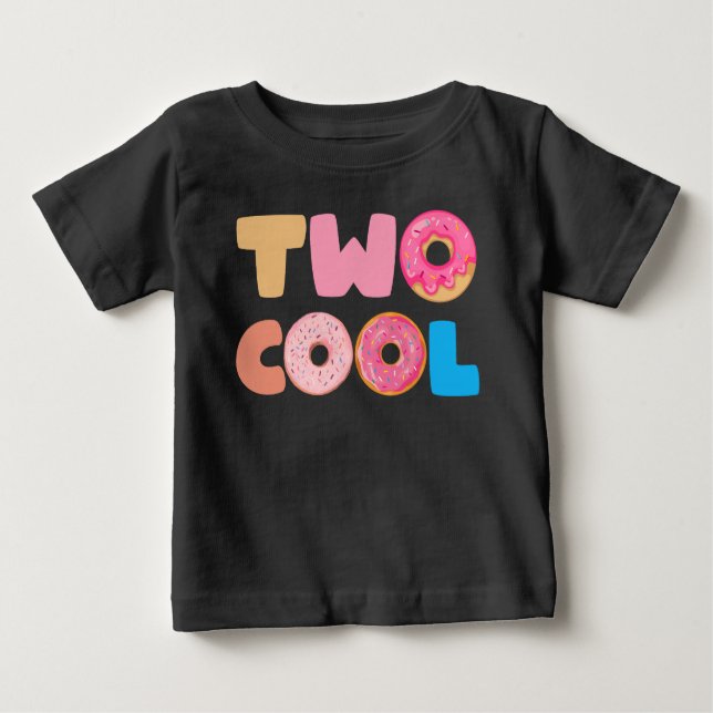Two Cool 2nd Birthday Donut Theme 2 Year Old Gift Baby T-Shirt (Front)