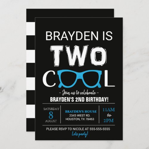 Two Cool 2nd Birthday Invitation