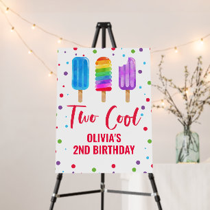 Two Cool 2nd birthday Rainbow Ice Pop Foam Board