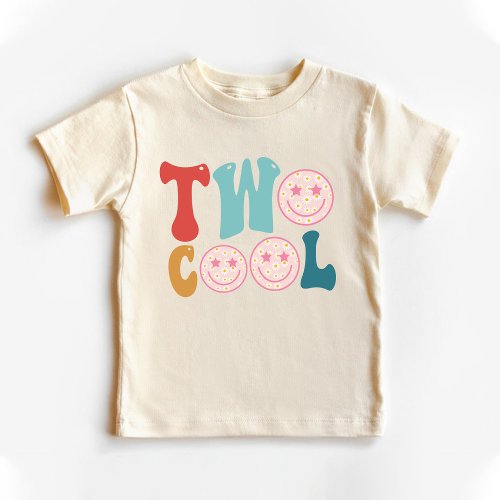 Two Cool 2nd Birthday Smile Face Natural  Toddler T_shirt