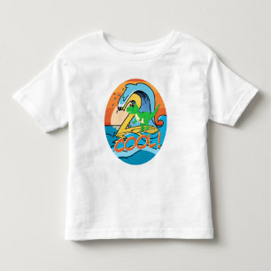 Two Cool! 2nd Birthday Surfing Dinosaur Party Wave Toddler T-shirt
