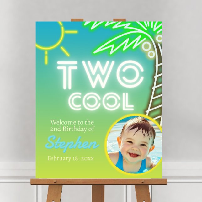 Two Cool 2nd Birthday Welcome Sign with Photo (Two Cool 2nd Birthday Welcome Sign with Photo Picture)