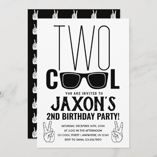Two Cool Birthday Invitation (Front/Back)